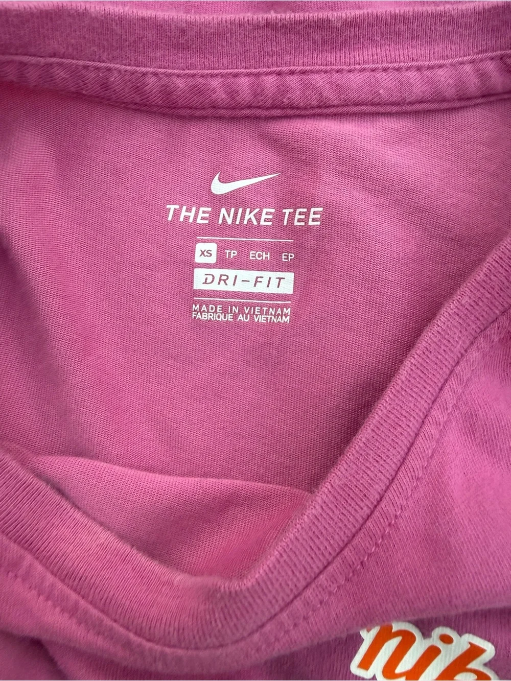 Nike Womens Dri-Fit Graphic Training Tank Top Pink Swoosh JDIY Athletic Logo XS